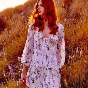 For Love and Lemons Lillie Chiffon Corset Dress